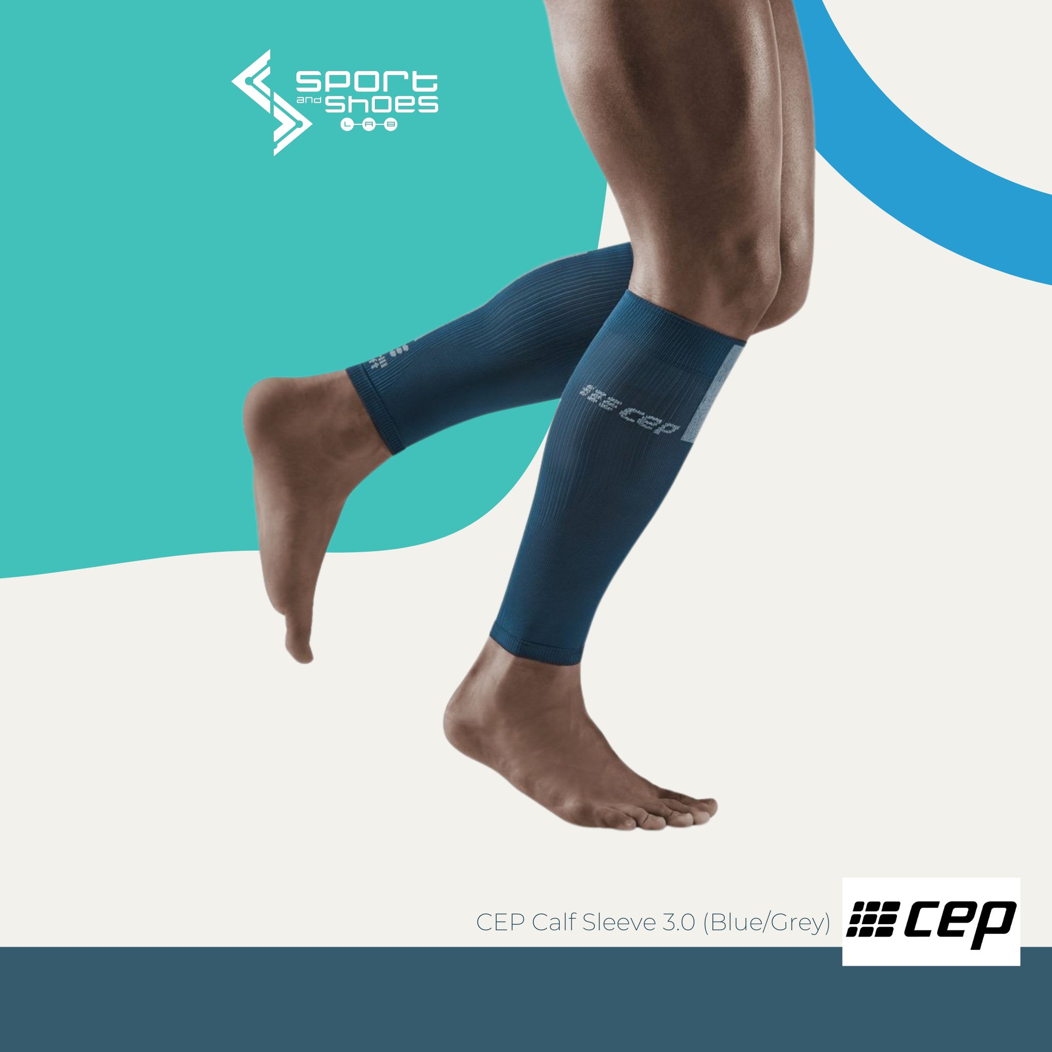 CEP Calf Sleeve 3.0 (Blue/Grey)